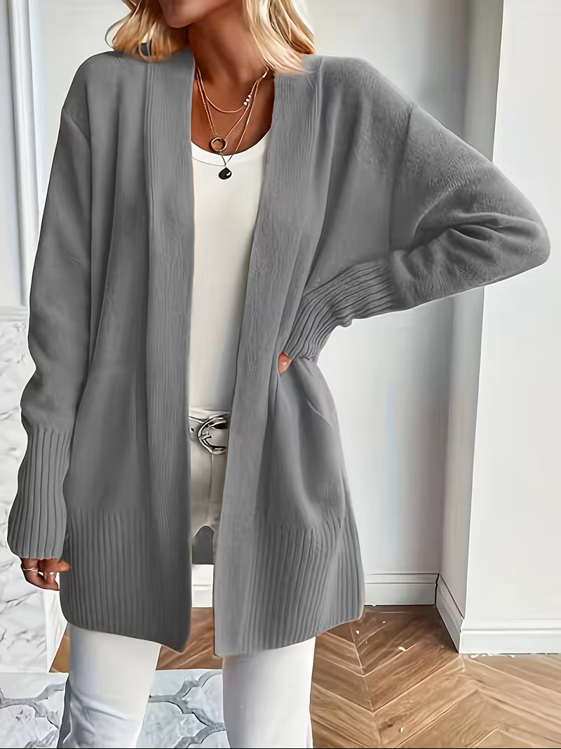 Relaxed Open-Front Cardigan