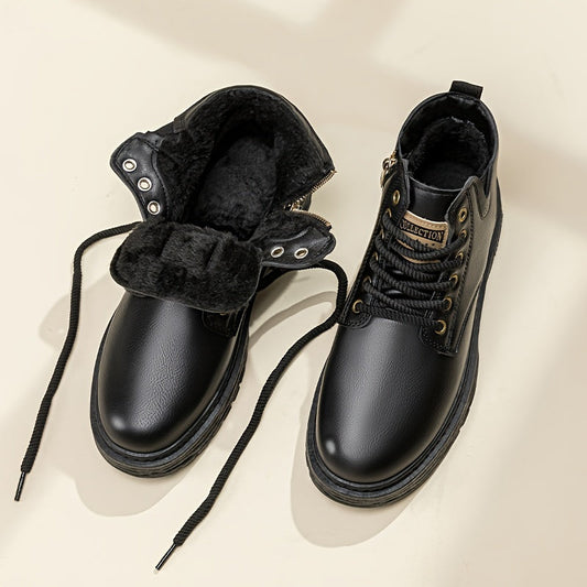 Rugged High-Top Lace-Up Boots