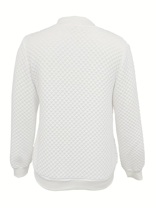 Quilted-Texture Baseball Jacket