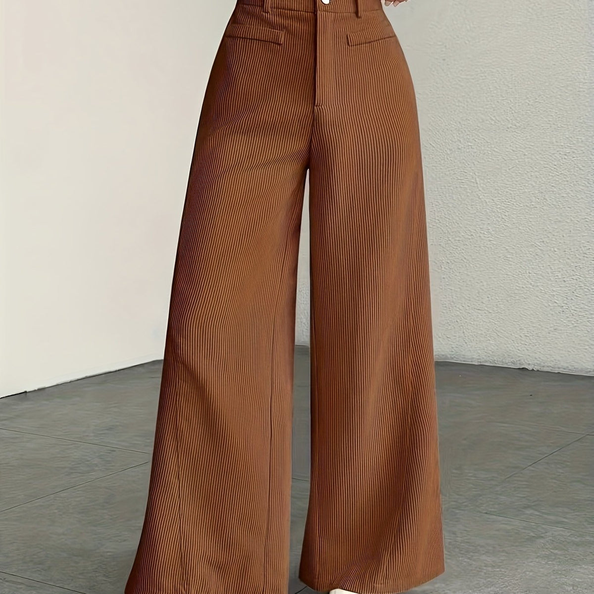 High-Waisted Wide-Leg Trousers