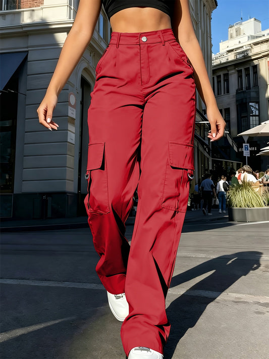 High-Waisted Wide-Leg Cargo Pants