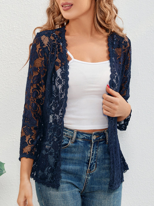 Floral Openwork Cardigan