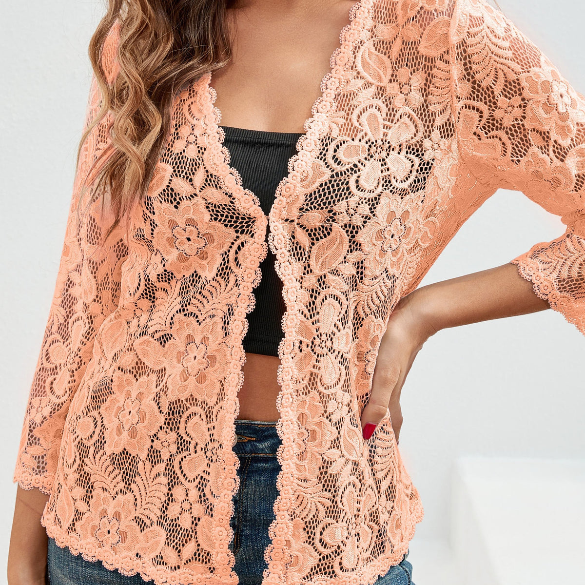 Floral Openwork Cardigan
