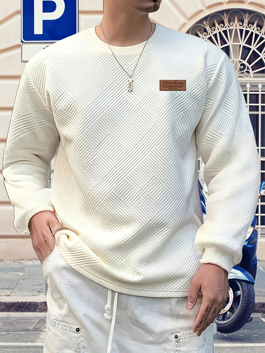 Textured Crew Neck Sweatshirt