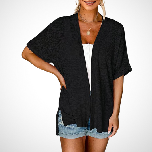 Relaxed Open-Front Cardigan