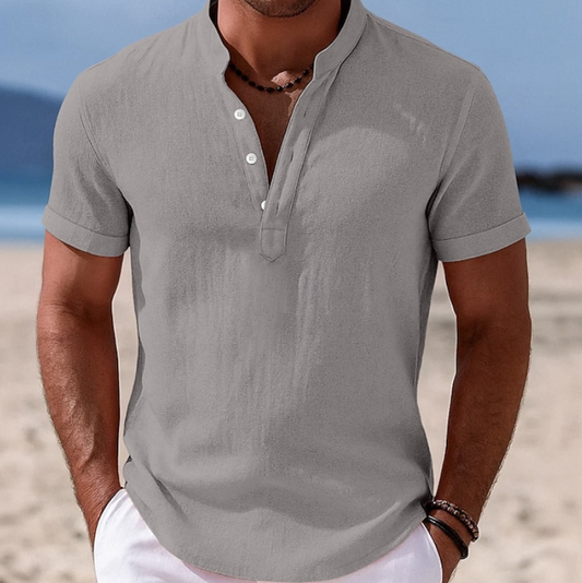 Summer Short Sleeve Button-Up Shirt