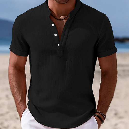Summer Short Sleeve Button-Up Shirt