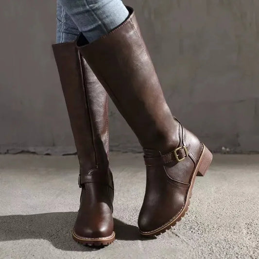 Classic Leather Knee-High Boots