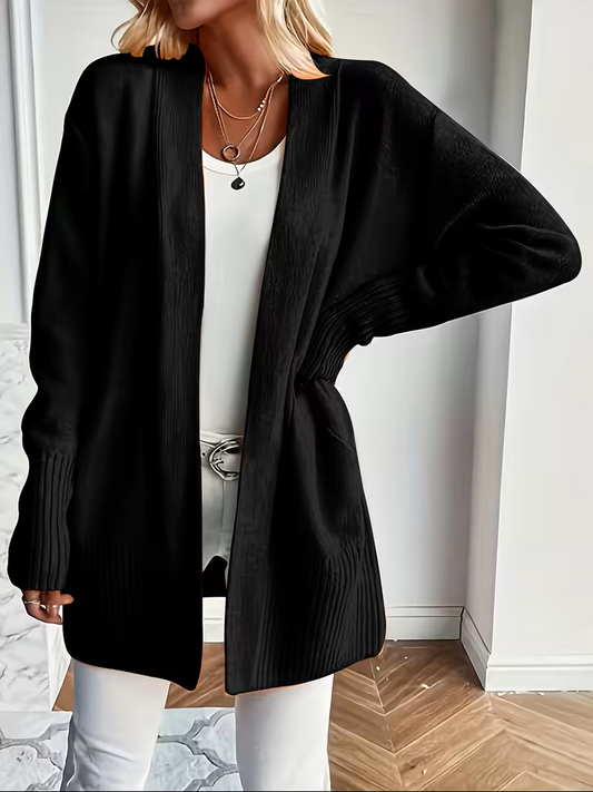Relaxed Open-Front Cardigan