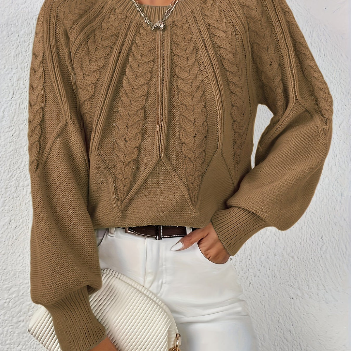 Relaxed Cable-Knit Sweater