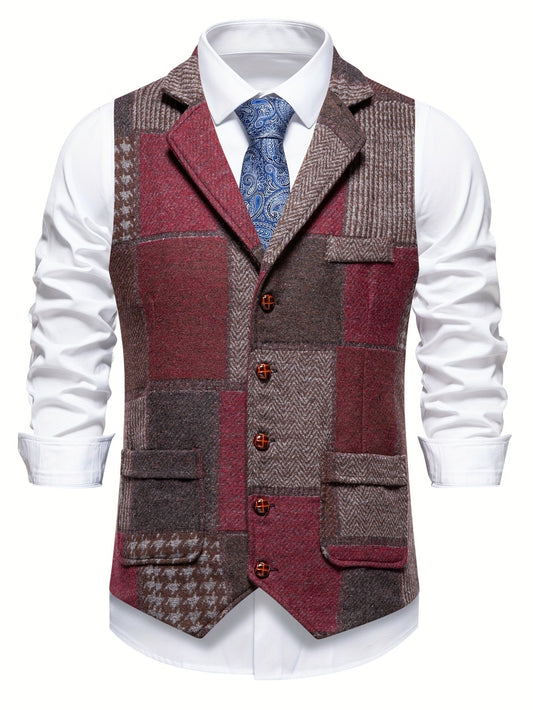 Patchwork Herringbone Vest