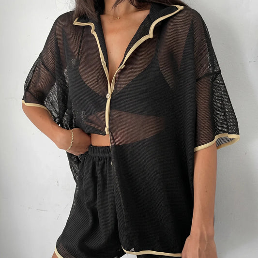 Zephyra - Sheer Mesh Lounge Set Luxury