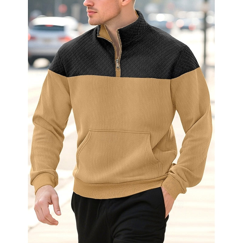 Textured Quarter-Zip Sweatshirt
