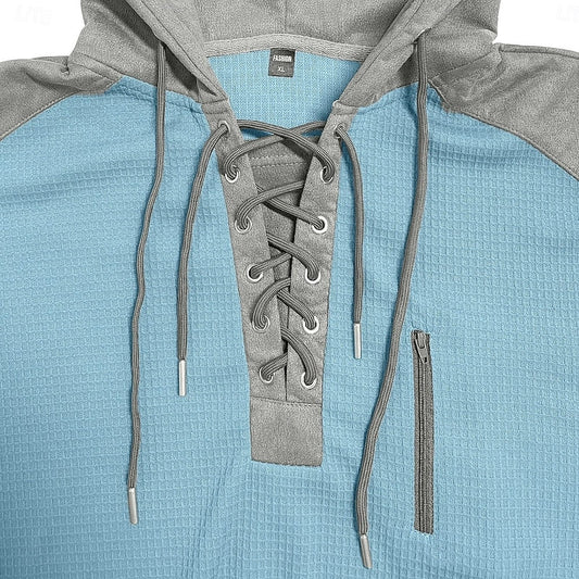 Lace-Up Hooded Pullover