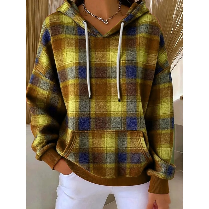 Checked Relaxed Hoodie