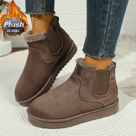 Platform Ankle Boots with Plush Lining