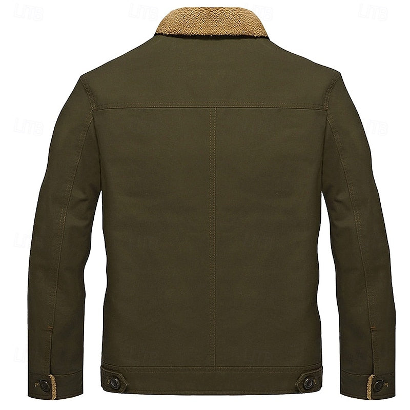 Fleece-Collar Utility Jacket