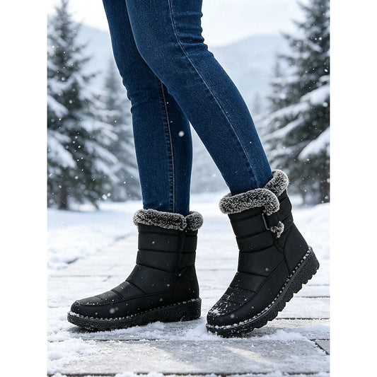 Fur-Trimmed Winter Snow Boots