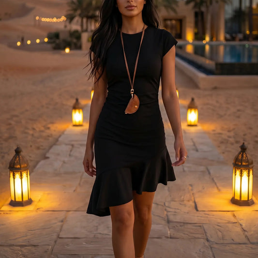 Jaryth - Premium Cotton Ruched Asymmetrical Dress