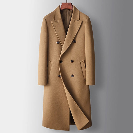 Double-Breasted Long Overcoat