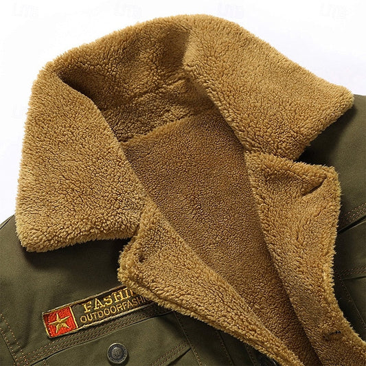 Fleece-Collar Utility Jacket