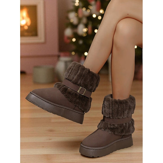 Fur-Trimmed Snow Boots