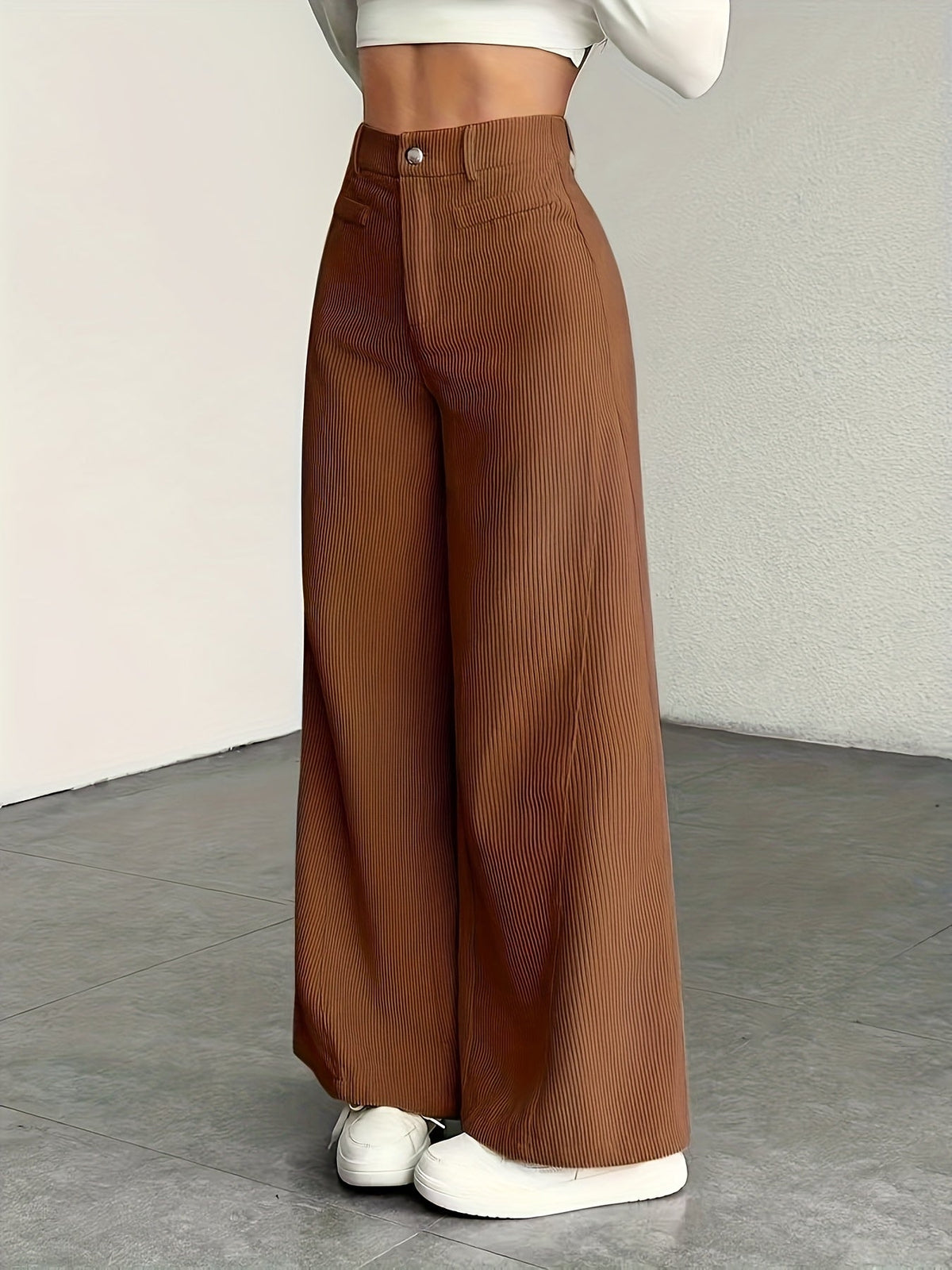 High-Waisted Wide-Leg Trousers