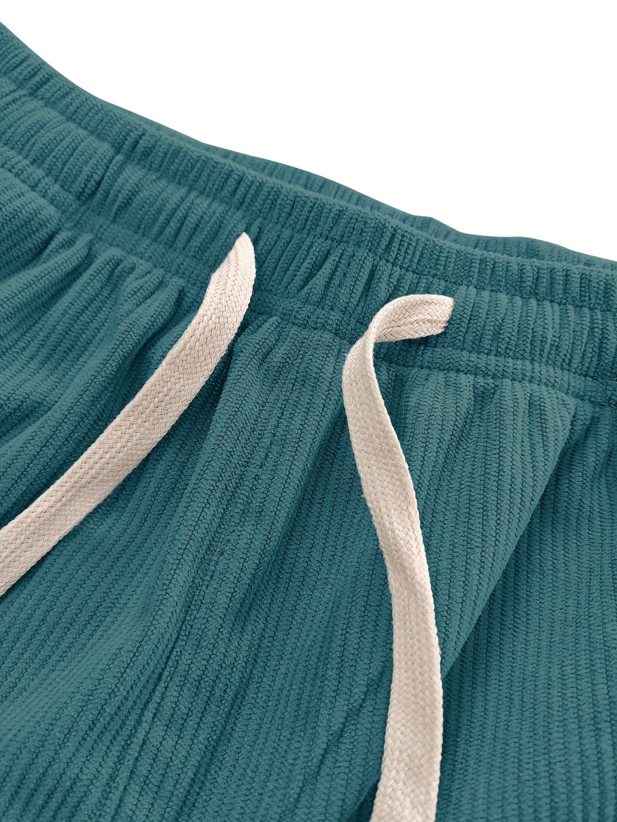 Relaxed Straight-Leg Ribbed Trousers
