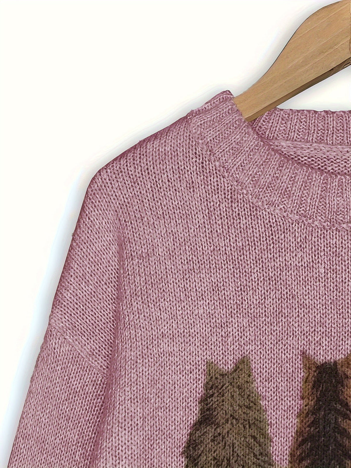 Cat-Print Knit Pullover