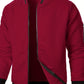 Textured Zip-Up Bomber Jacket