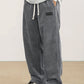 Relaxed Straight-Leg Ribbed Trousers