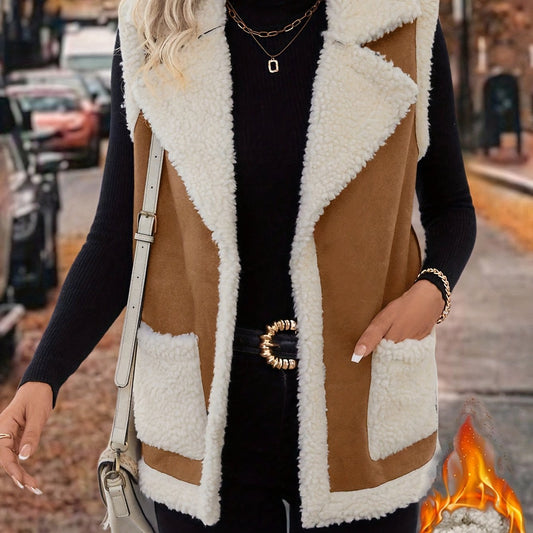 Cozy Lapel Sleeveless Vest