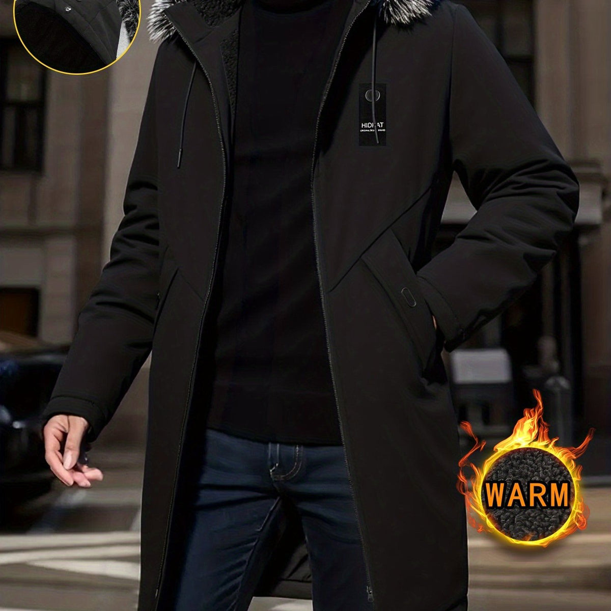 Hooded Mid-Length Parka Jacket