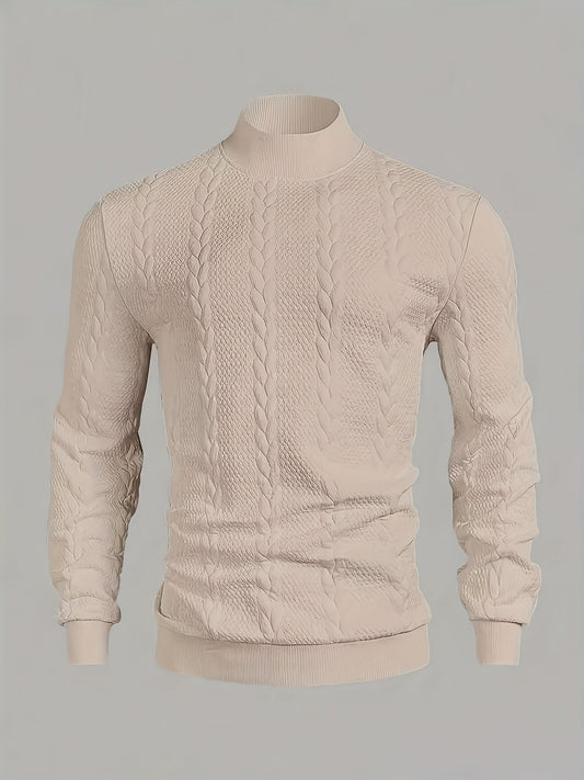 Textured High-Neck Sweatshirt