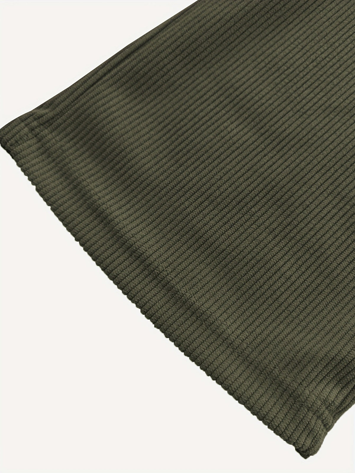 Relaxed Straight-Leg Ribbed Trousers