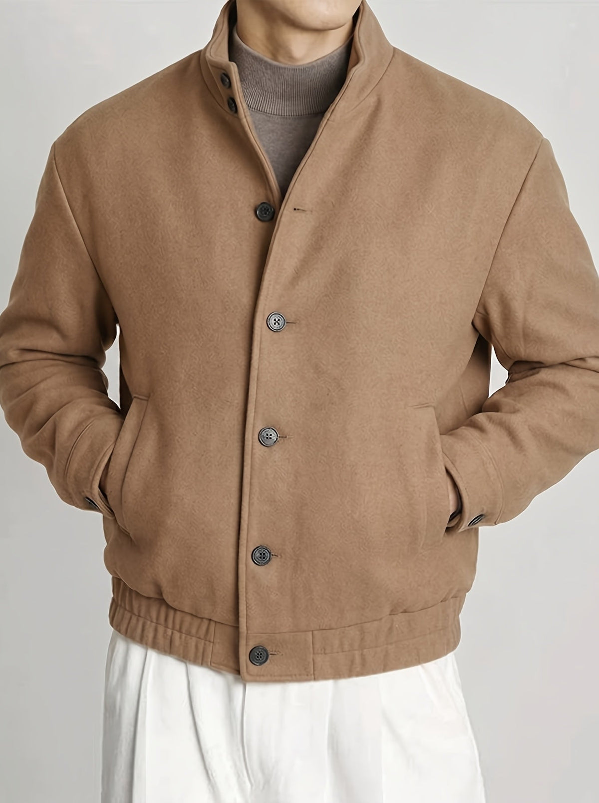 Button-Front Bomber Jacket