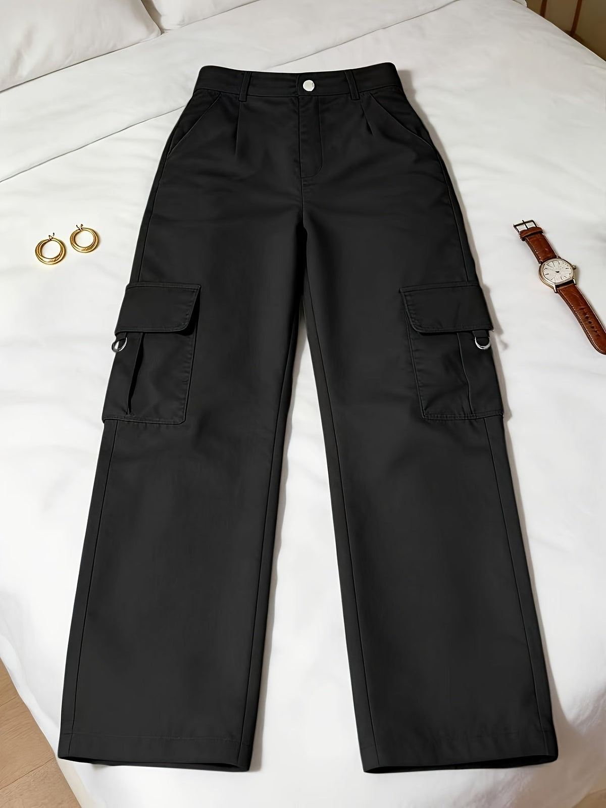 High-Waisted Wide-Leg Cargo Pants