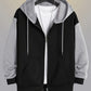 Color Block Zip-Up Hoodie