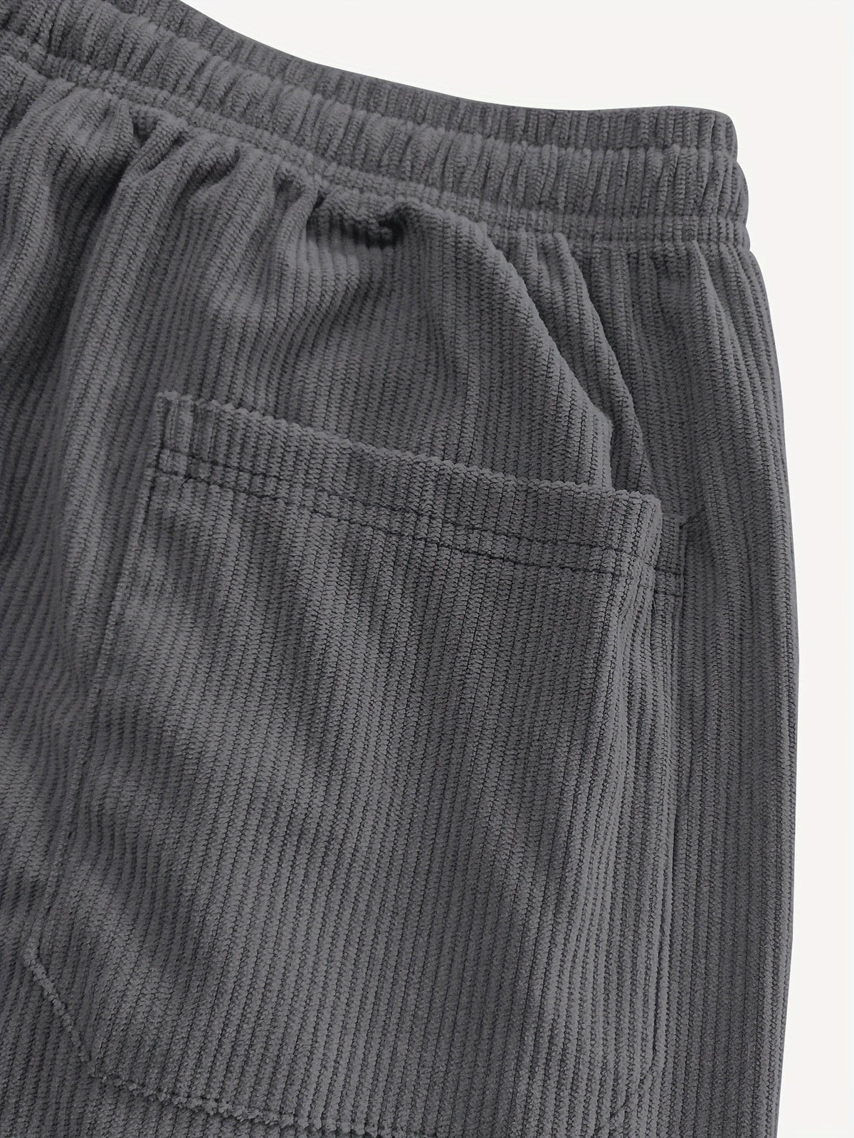 Relaxed Straight-Leg Ribbed Trousers