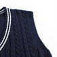 Cable-Knit V-Neck Sweater Vest