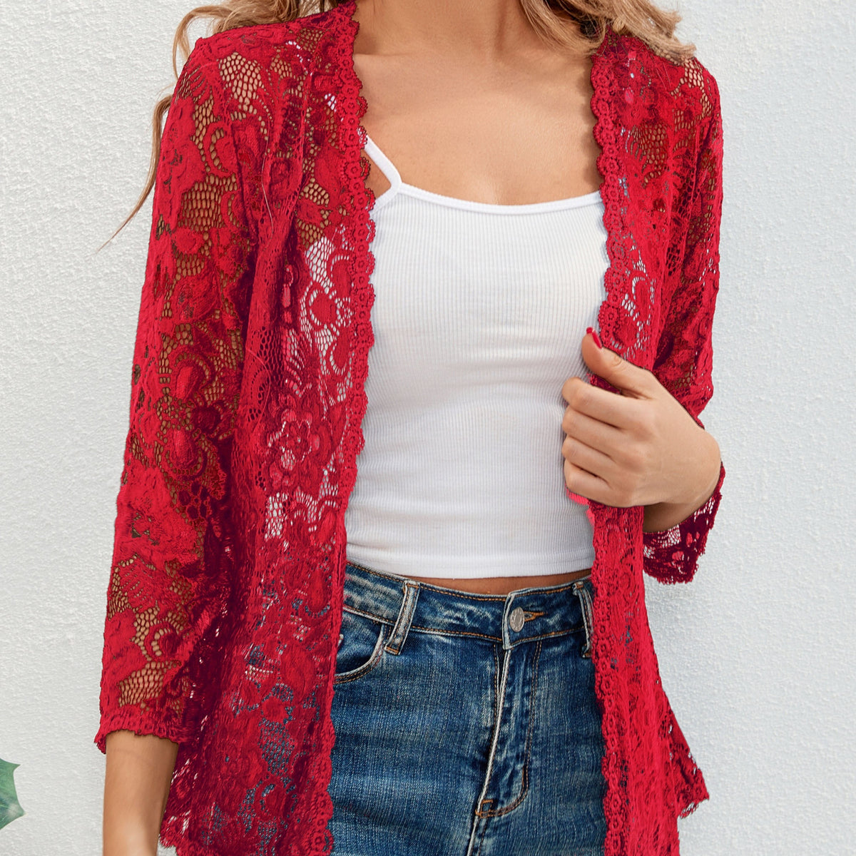 Floral Openwork Cardigan
