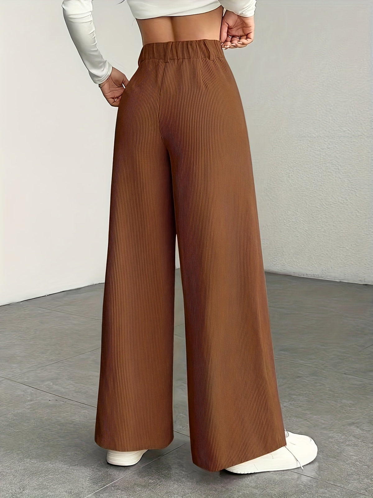 High-Waisted Wide-Leg Trousers