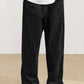 Relaxed Straight-Leg Ribbed Trousers