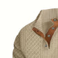 Stand Collar Button Henley Sweater