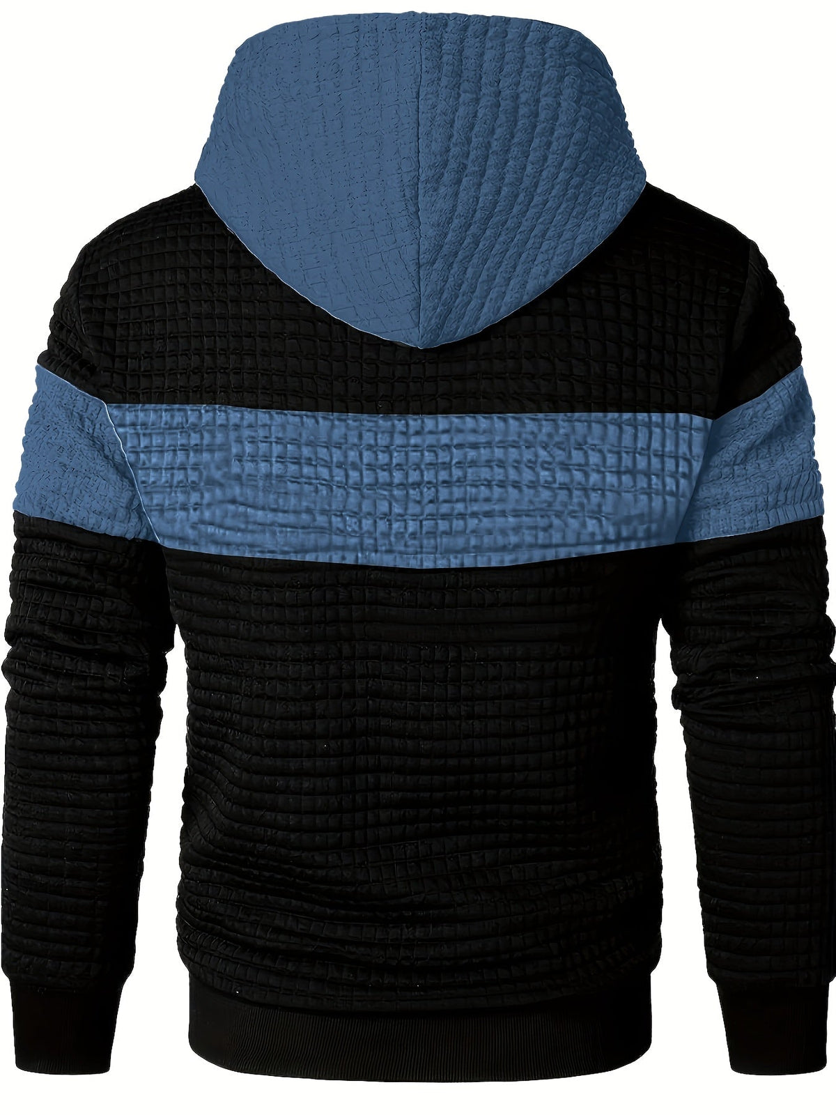 Textured Color-Block Hoodie