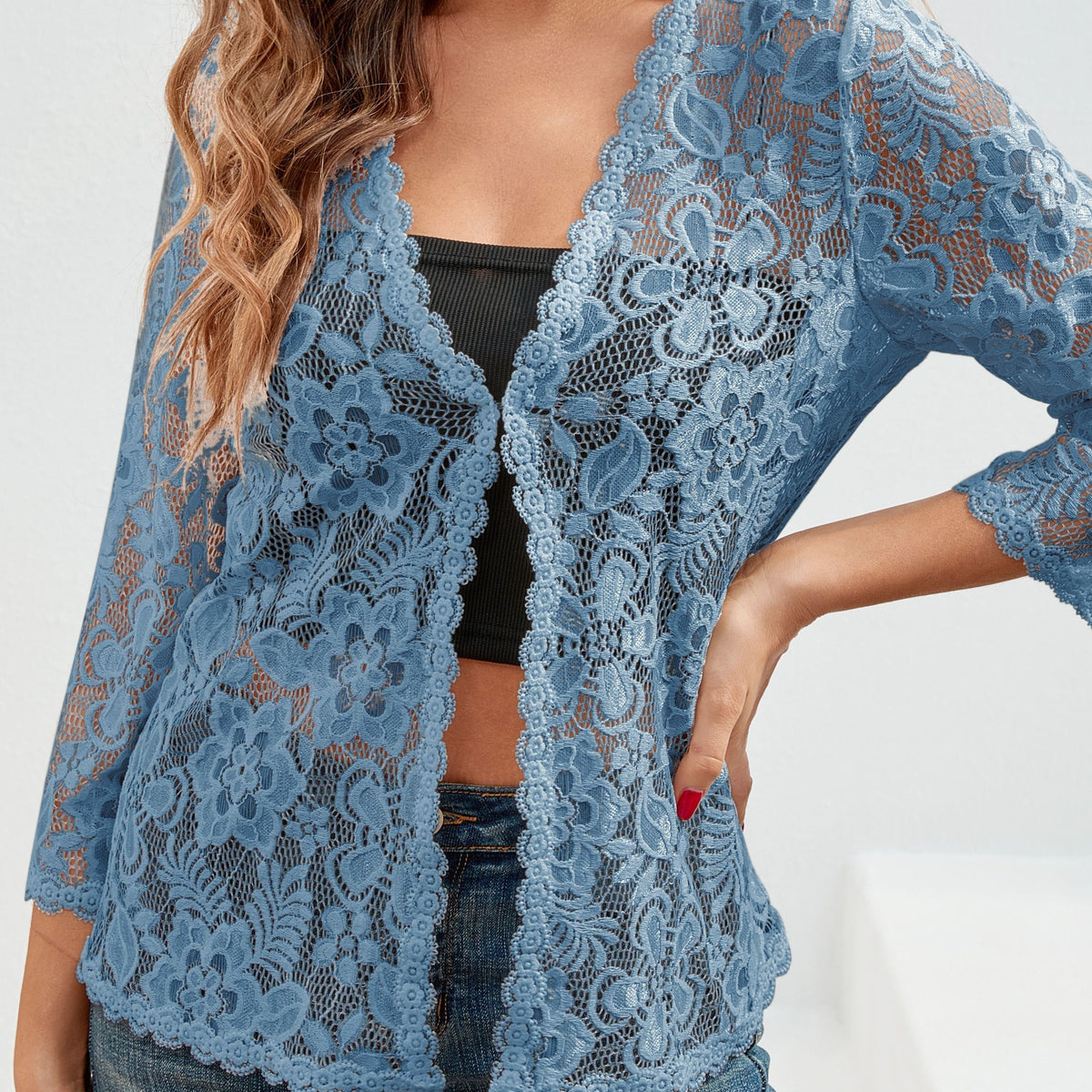 Floral Openwork Cardigan