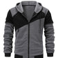 Color Block Zip-Up Hooded Jacket
