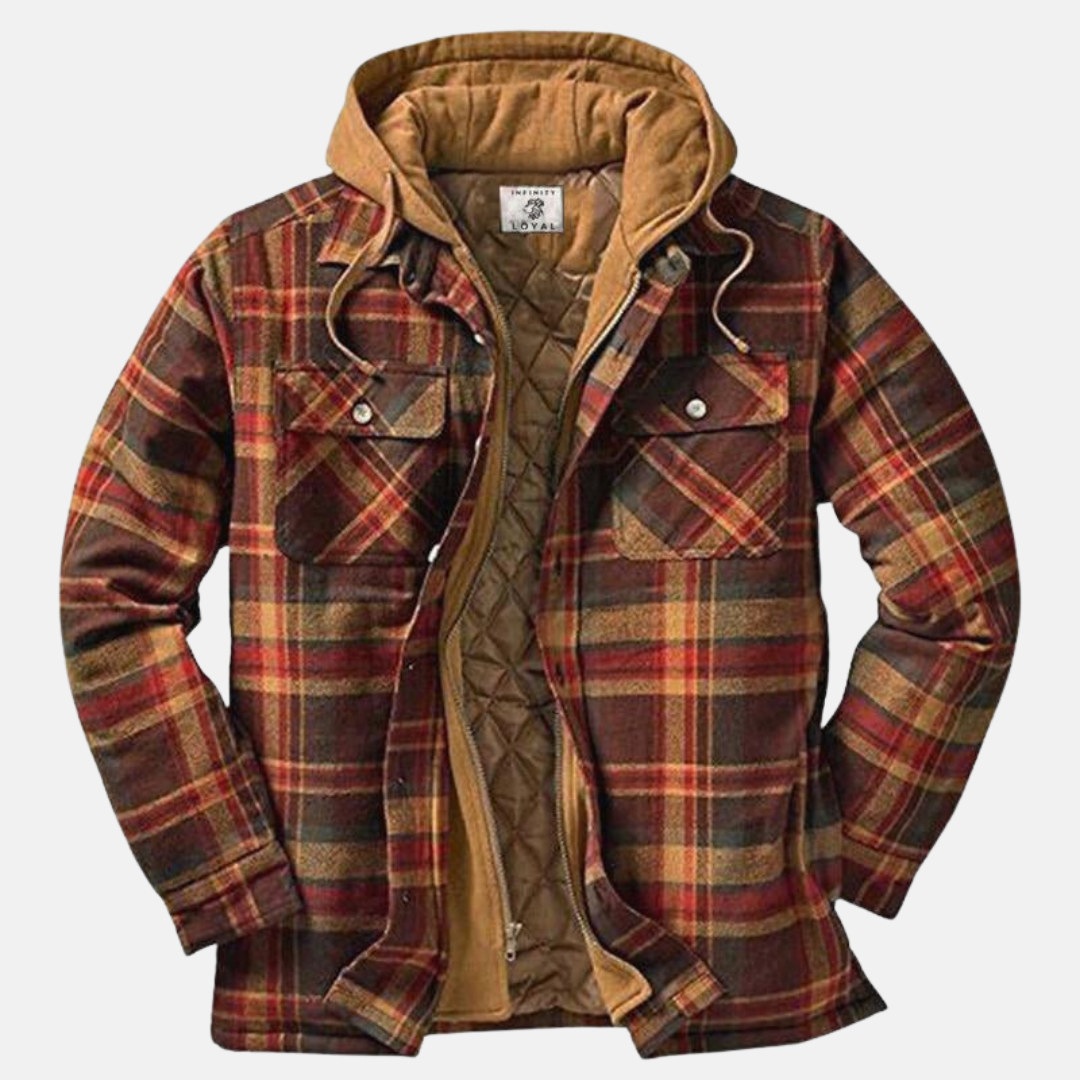 Rugged Hooded Plaid Jacket