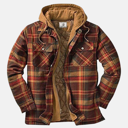 Rugged Hooded Plaid Jacket