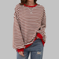 Casual Long Sleeve Striped Sweatshirt